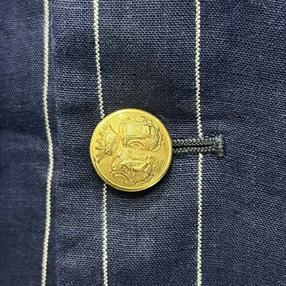 *SOLD*Ralph Lauren Blue Pinstriped Linen Women 2 Piece Suit USA Blue Label VTG - Picture 5 of 16